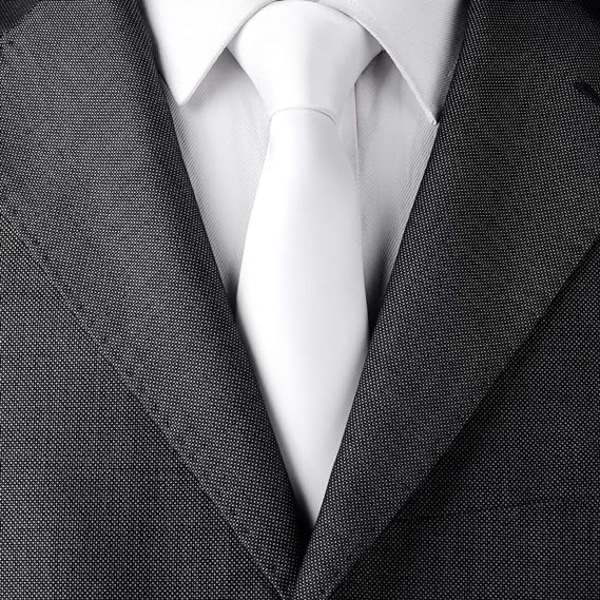 Handgjord klassisk 5 cm vit slips för arbete eller speciella tillfällen