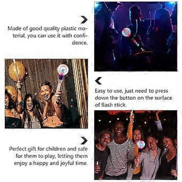1 stk. LED Lysende Stav Party Glow Tryllestav Bar Party Blinkende Stav (uden Batteri)