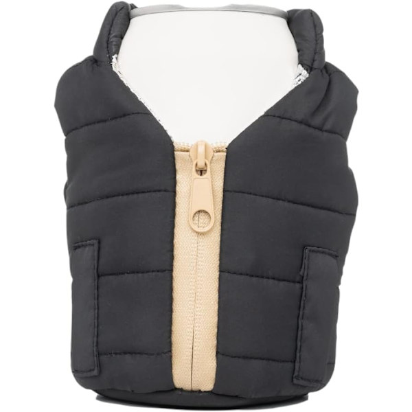Puffy Beverage Vest, Isoleret Drikkedunk Køler, Sort
