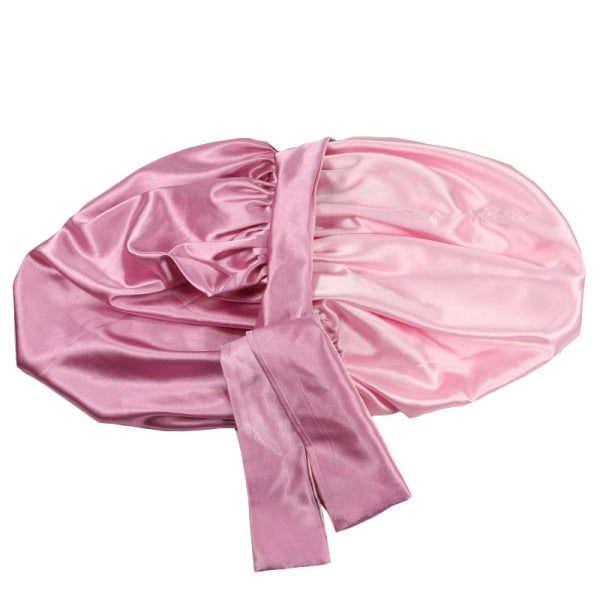 Women Satin Solid Sleeping Hat Night Sleep Cap Hair Care Bonnet N