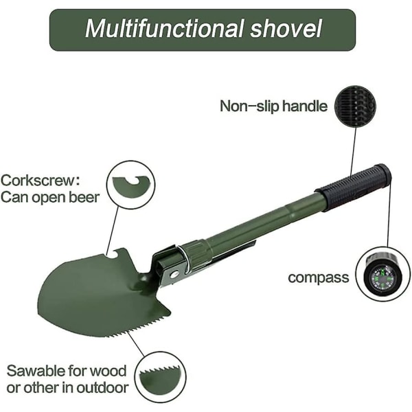 Campingspada, Vikbar Spada, Bärbar Mini Militärt Överlevnadsspade