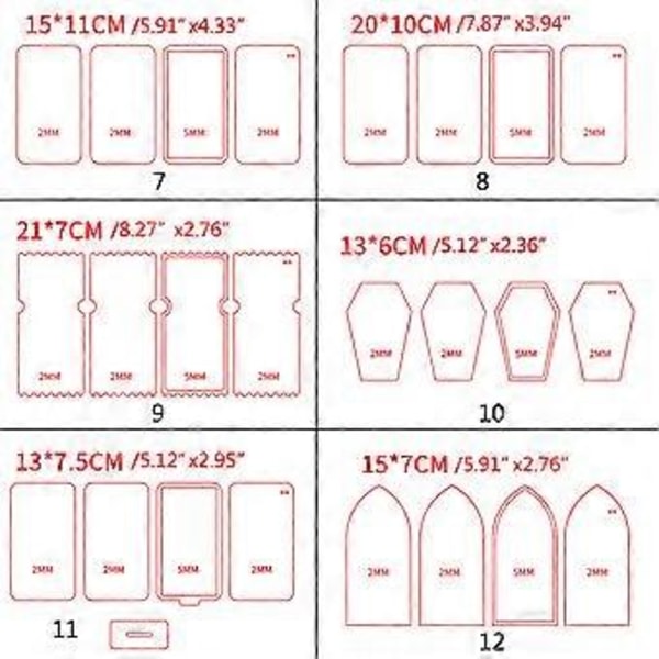 DIY Tom Kort Blankt Kort Tegel Transparent Akrylplatta Tomma Gjutformar för DIY Handgjorda Kvicksandshantverk style 2