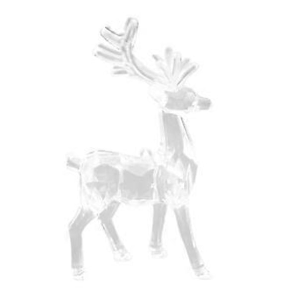Jul Ren Staty Klar Akryl Älg Figurin Dekorativa Samlingar Bordsdekoration Ren Skulptur för Hylla Kontor (Stående Ren Slät) Stand Deer Smooth