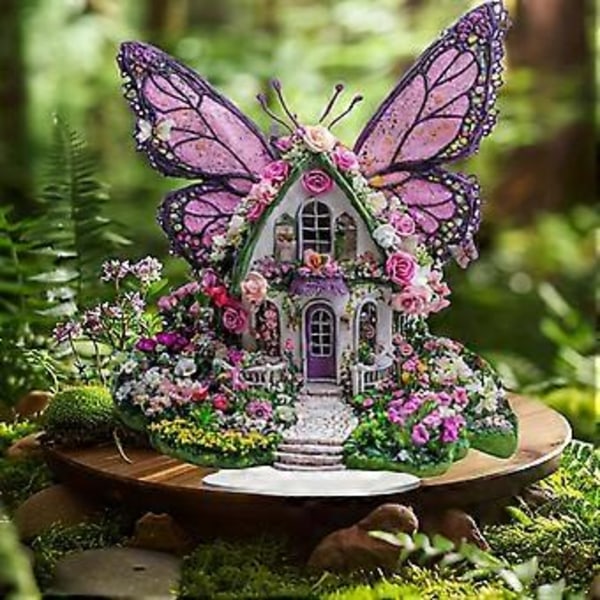 Tale Fargerikt Blomsterhus 2D Akryl Skrivebords Ornament Dekorasjon Gave Lys Opp Hver Dag i Livet Gaver Verdt å Samle