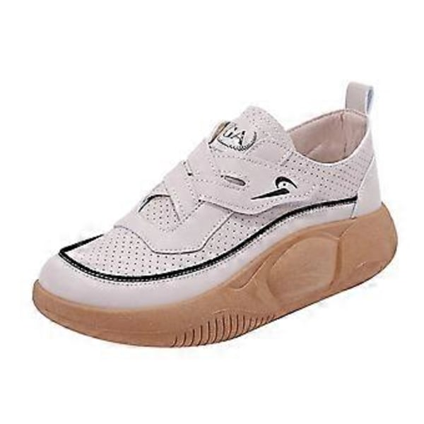 Anti-halkiga, snygga, lätta och ventilerande sommarsneakers för damer, avslappnade sneakers för tjejer för gata, camping, utomhus, inomhus tennis (Beige 35) Beige 35