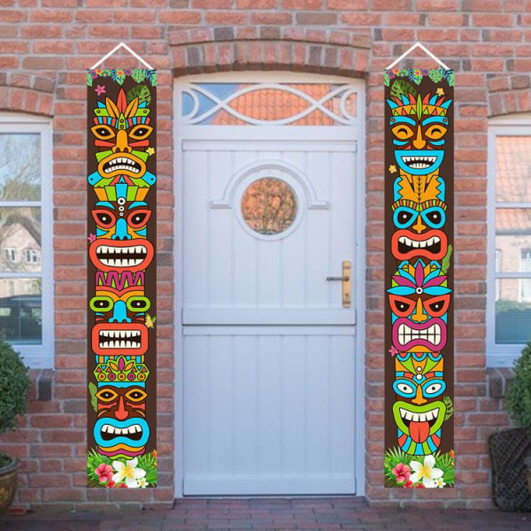 Hawaiiansk Luau-festdekoration, Tiki Totem-dörrbanderoll S