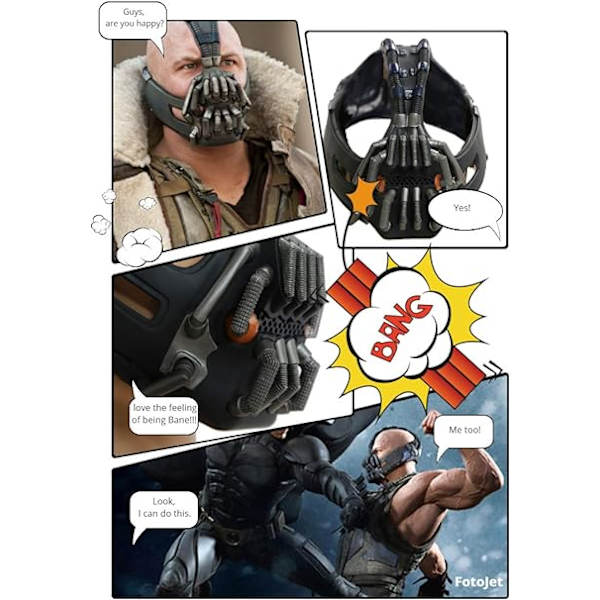 Bane Mask Vuxen Kostymrekvisita för Dark Knight Cosplay Rekvisita Zomb