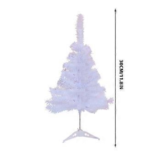 30cm Vit Liten Julgransset Mini Julgransdekoration Bordsfönsterdisplay Juldekorationsmaterial