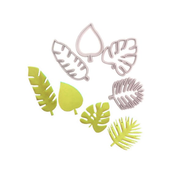 (4 stycken) Kakform - Plast Fern Leaf Kakform Verktyg -