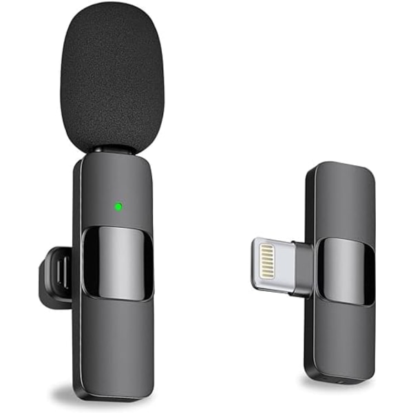 Profesjonell trådløs Lavalier Lapel-mikrofon for iPhone, iPad