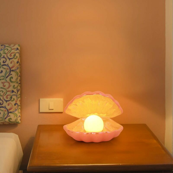 Skalldyr nattbordslampe borddekorlampe for soverom stue hv