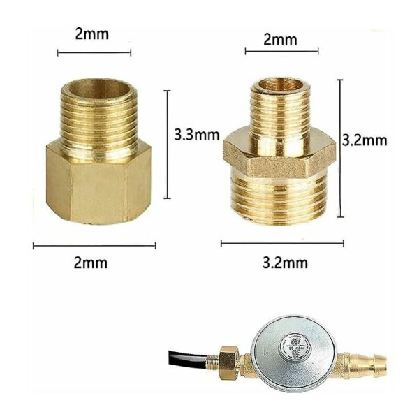 Gassadapter Kobber Gasslange Adapter Gassbeholder Tilkobling Adapter