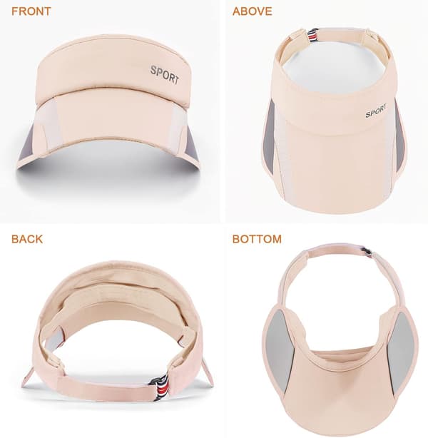Dame Visor, Åndbar Anti-UV Visor Kasketter med Tilbageklappelig Br
