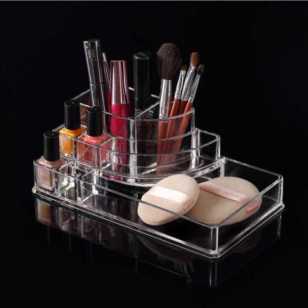 17,5 * 9,4 * 6,5 cm stort sminkfodral, polystyren, transparent