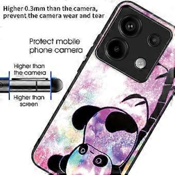 Skal för Xiaomi Redmi Note 13 Pro 5G/Poco X6 5G Härdat Glas+TPU Mönstertryck Baksida Telefonskal Style J