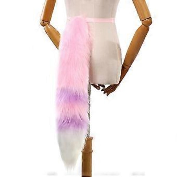 Ulvehale Kattehale Pels Plys Ræve Hale Cosplays Karnevaler Fest Jul Animer Accessorize Halloween Kostumer pink plus lilla plu pink plus purple plu
