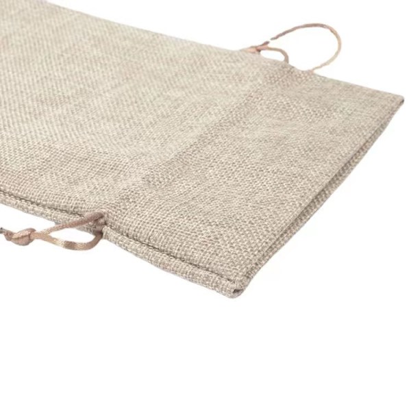 12 stk. gaveposer i burlap med snørelukning