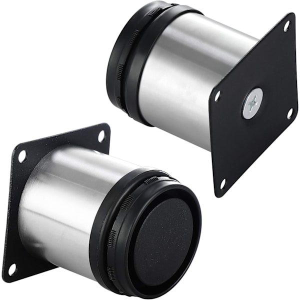 Set med 4 justerbare kjøkkenmøbelben i rustfritt stål - Rund - 50 x 60 mm