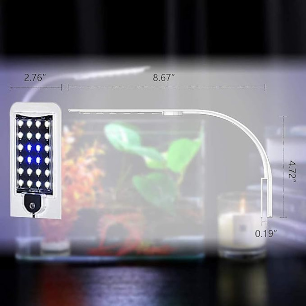 Super Slim Akvarium Fisketank LED Lys Klemme-på Lampe Vandplanter