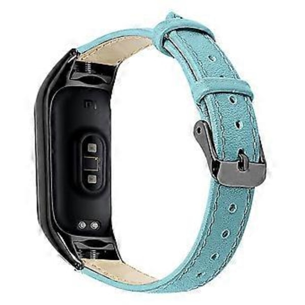 Til Xiaomi Smart Band 8 Ægte Læderrem med Sort Urkasse Style I