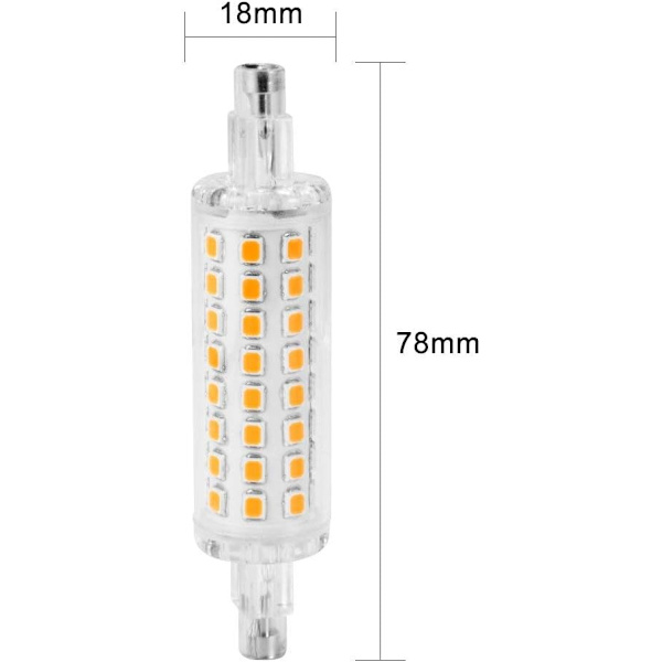 (Varm vit) 78MM 2835 SMD R7S Bas J78 LED Majskolv Glödlampa, 10W Halogen
