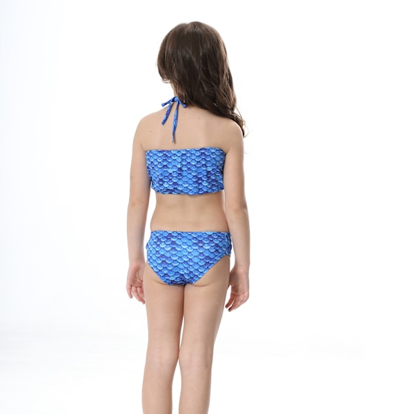 Barn och flickor vacker fiskstjärt bikini set baddräkt -6-7 år, mörkblå Dark Blue 6-7years