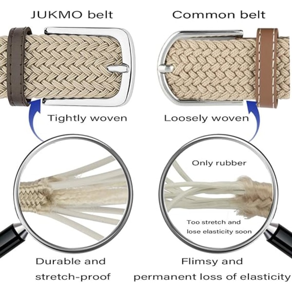 Elastic Braided Belt, Stretch Woven Belt in Gift Box