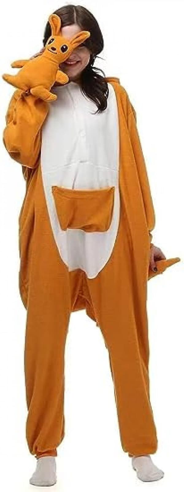 Flerkarakter Dyre Hætte Pyjamas Jumpsuit Cosplay Kostume.S.Kangaroo Kangaroo S