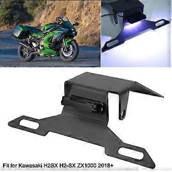 Nummerskyltshållare Fäste Stänkskärm Eliminera Med LED-Lampa Passar Kawasaki H2SX H2SX ZX1000 2018+