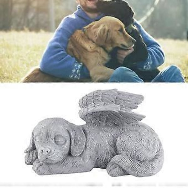 Kæledyr Mindestatue Resin Sovende Kæledyrs Engel Haveskulptur til Kæledyrs Mindesten Ornament Engel Hund