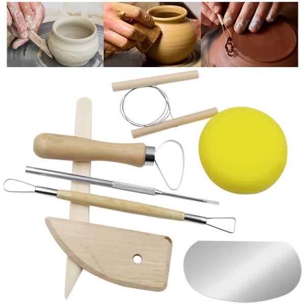 Komplett set verktyg Keramik 8 delar Keramik Hantverk Barn