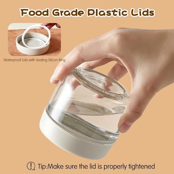 4-pack 300 ml glasburkar för overnight oats med glaslock, lämpliga för overnight oat-sallad, frukt-yoghurtpudding, med tättslutande skruvlock