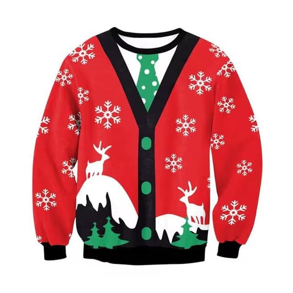 Jule 3D Print Mønster Herre Crew Neck Sweatshirt - Løs Pasform Langærmet Pullover - Style 10 - Størrelse S Style 10 S