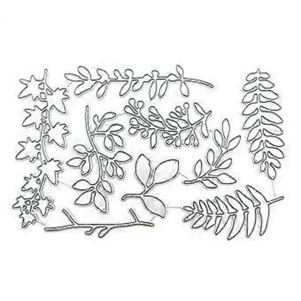 1 Set Löv Skärande Stans Kolstål Korttillverkning Stansning Präglingsstencil