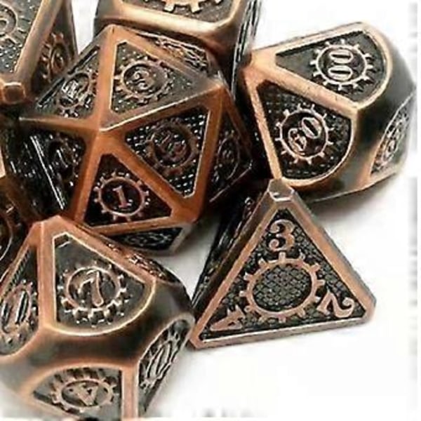 7 stk./pakke Polyhedral Zinklegering til Drageskæl DnD RPG Brætspil Terninger (06) 6