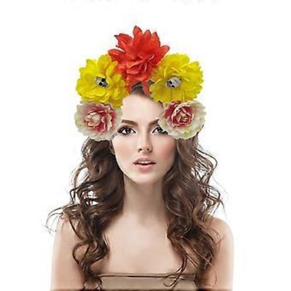 Hekse Kranie Djævel Rose Hårbøjle Mørk Blomst til Karnevaler Fest Håndlavet Gotisk Festkostume Djævel Sektion 6 Section 6