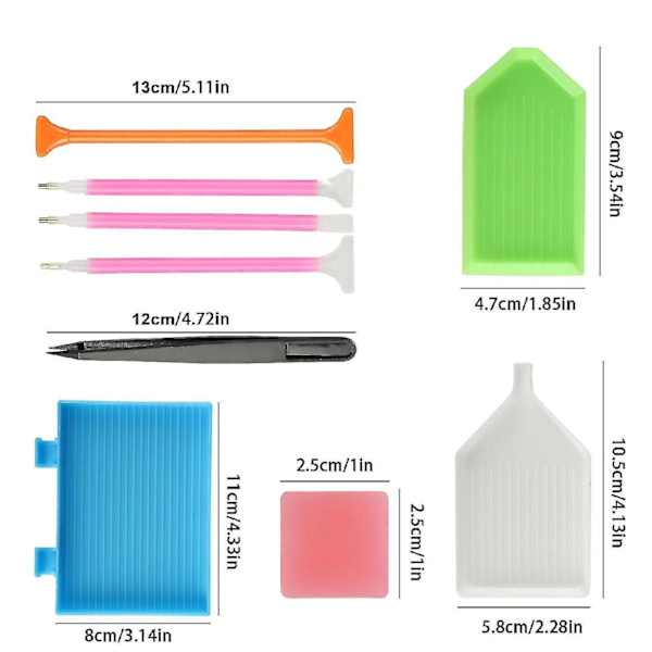 5d Diamantmålning Verktyg Broderi Konst Kit Tillbehör