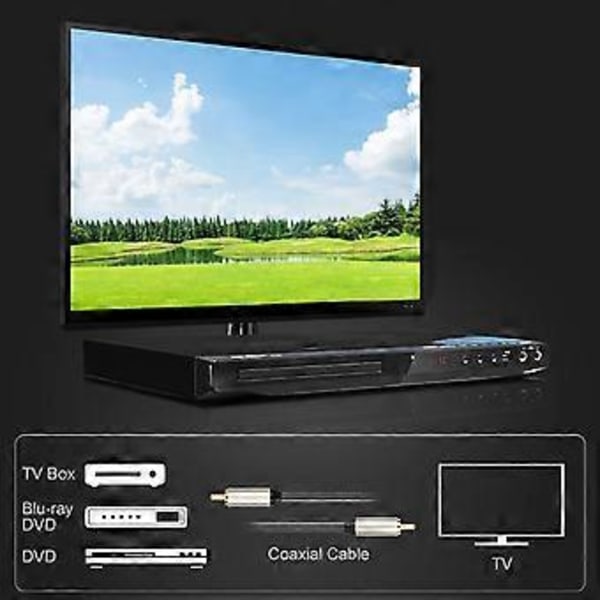Digitalt koaksialt lydkabel RCA han til RCA han subwooferkabel nylonfletning RCA videokabel til subwoofer, hjemmebiograf <=0.5m