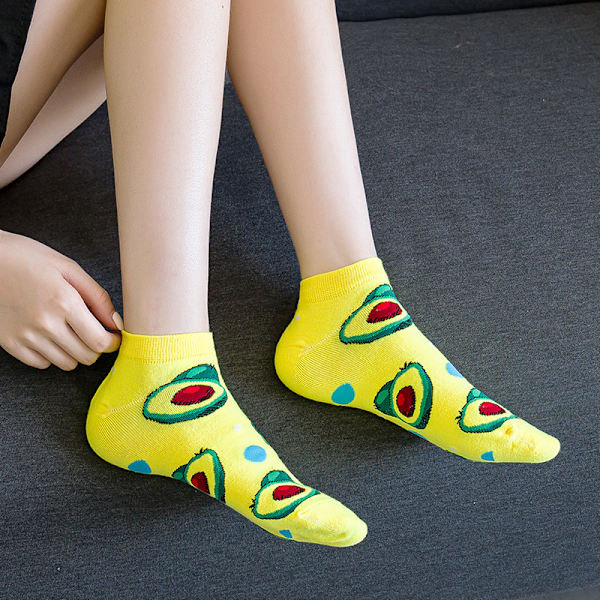 6 par sjove og unikke sokker, usynlige anti-slip ankelsokker