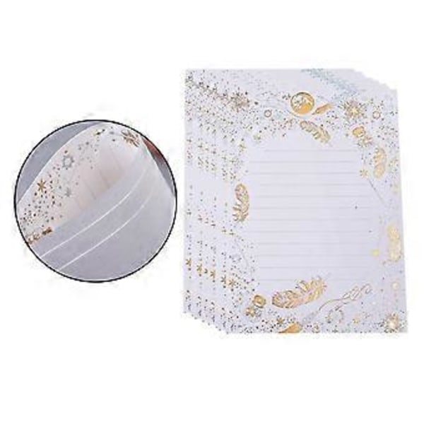 8x Inbjudningsbrev Skrivpapper Hälsningspapper Linjerat Skrivpapper Present (Vit A) White A