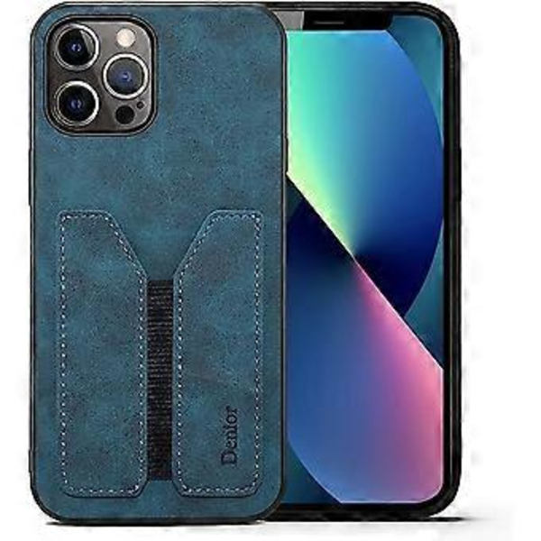 Etui til iPhone 12 Pro, PU Læder Wallet Etui med Kreditkort Slot Holder Ultra Slim Beskyttelsesetui til iPhone 12 Pro 6,1 tommer (Blå)