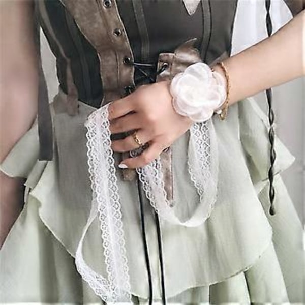 Kukka Choker Kaulakoru Kamelia Choker Ruusu Choker Pitsikukka Panta Kukka Hiuspanta Vyö Hatun Nauha Kukka Vyö Beige Beige