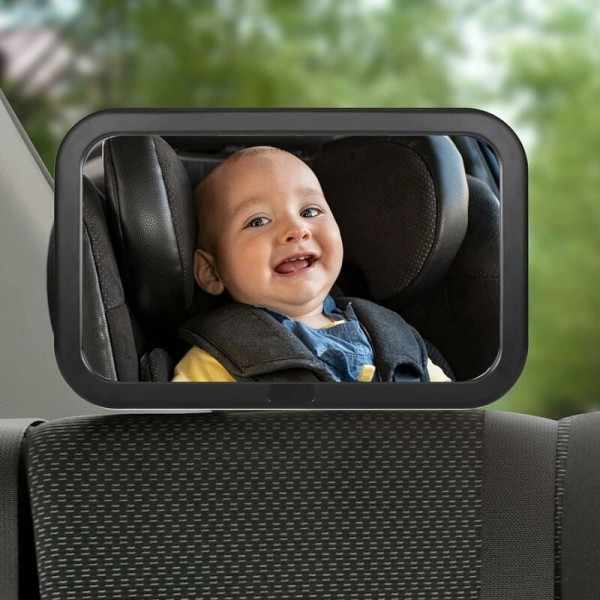 1stk Baby Car Rearview Mirror, Baby Car Speil 360° Rotasjonsjustering