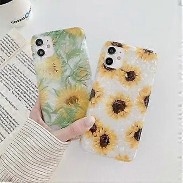 iPhone11 Skal, Chrysanthemum Blomsterträdgård Mönster Kvinnor Flickor Design Plast Hårt Baksida Skal med TPU Stötfångare Skyddande Skal för Samsung iPhone11 6.1