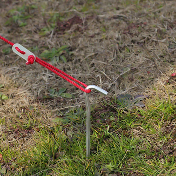 12 stk teltplugger - Aluminium teltplugger med krok - 22 cm