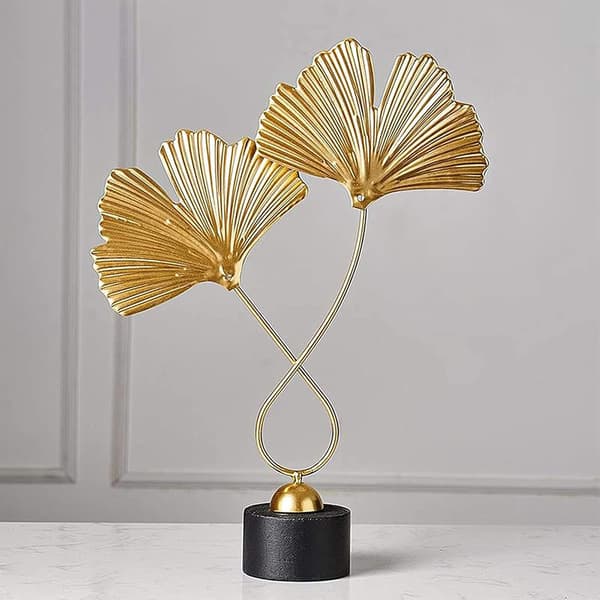 Marmor Ginkgo Ornamenter Gyldne Ginkgo Blad Vinkjeller Veranda De