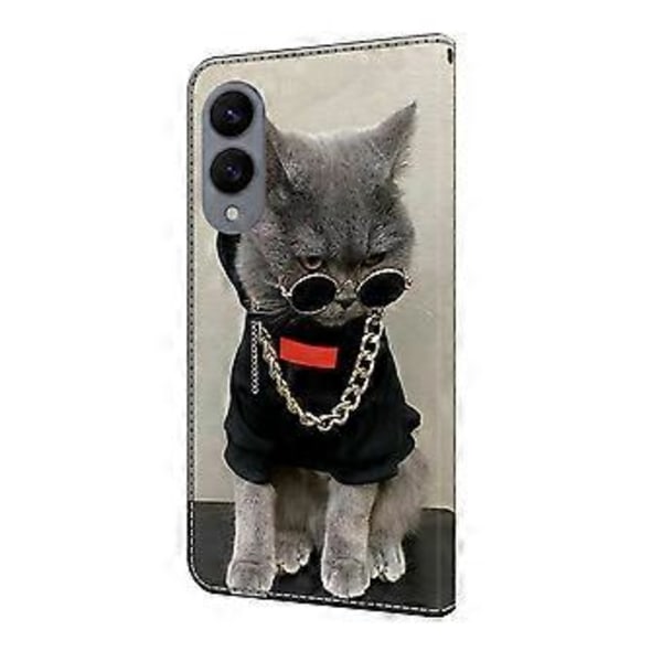 Læderetui med mønstertryk, pung, stativ og flip-cover til Samsung Galaxy S25 Edge Style N