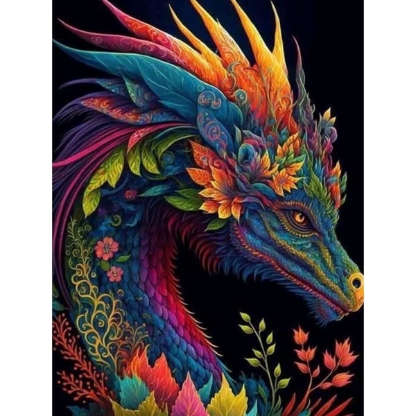 30x40 cm Dragon Diamond Painting Kits för vuxna och barn, Round Rhine