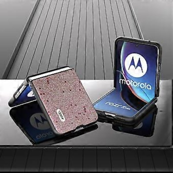 Glitter Sparkle Telefondeksel i PU-lær + PC Anti-Scratch Cover for Motorola Razr 40 Ultra 5G Style C