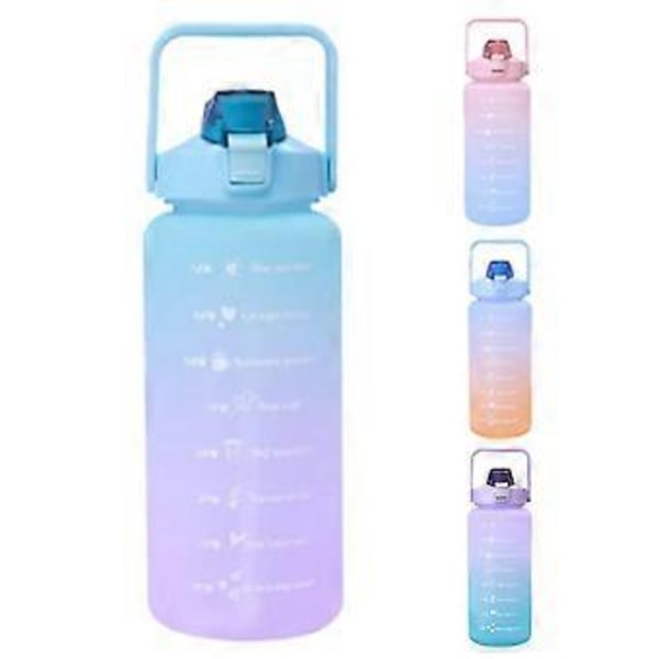 2000ML Sports Vandflaske Gradient Farve Stor Kapacitet Vandflaske green